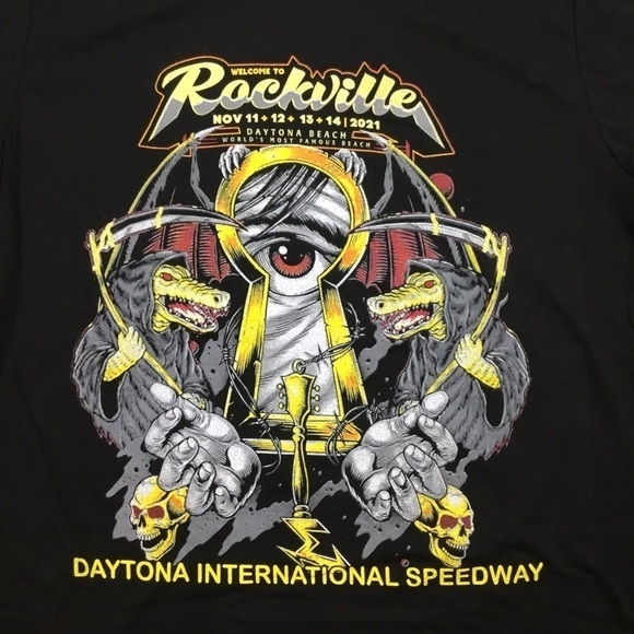 𝅺nwot Welcome to Rockville 2021 Daytona Heavy Metal Festival T Shirt - Picture 3 of 5